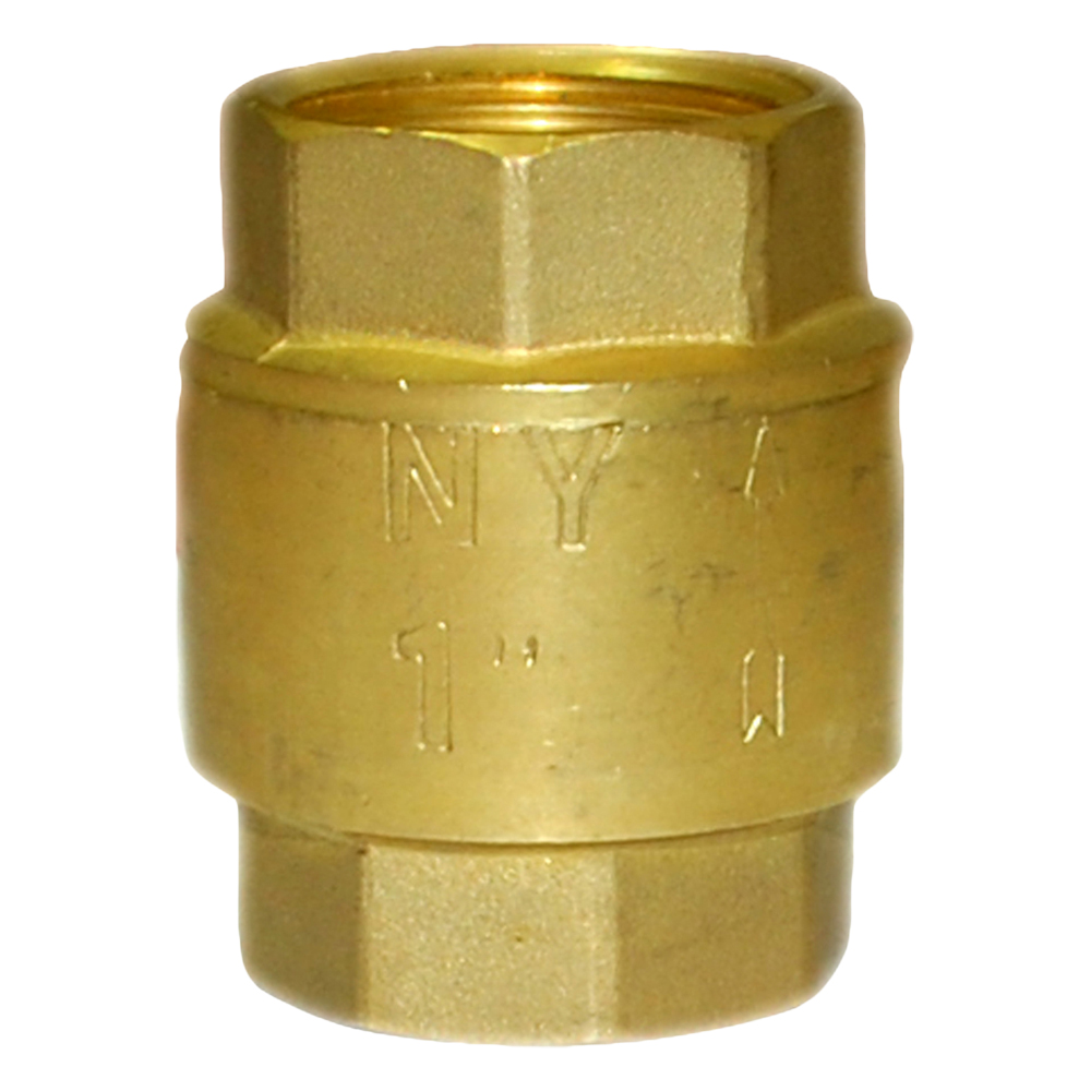 Клапан обратный NY тип 10.305 1“ Ду25 Ру16, резьбовой, пружинный, корпус - латунь