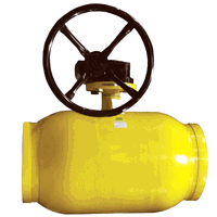 Кран шаровый Broen Ballomax газовый полнопроходный Ду150 Ру/Рраб 25/12 под приварку, Траб=-40/+100 с ISO-фланцем и редуктором