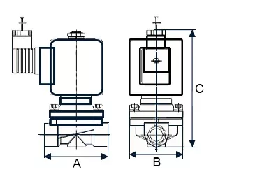 Клапан электромагнитный соленоидный двухходовой прямого действия DN.ru-DHDF11-P (НЗ) погружной фонтанный, быстрого реагирования Ду25 (1 дюйм), Ру6 корпус - пластик PA66, уплотнение - NBR, с катушкой серии F 24В