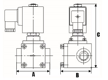 Клапаны электромагнитные соленоидные двухходовые нержавеющие DN.ru-DHSE на высокое давление (НЗ) Ду8-25 (1/4 - 1 дюйм) Ру25-300, уплотнение -PTFE, резьба G, с катушкой 220В
