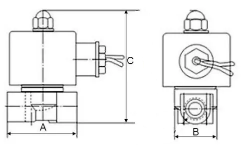Клапаны электромагнитные соленоидные двухходовые DN.ru-DW11-S прямого действия (НЗ) Ду6-50 (1/8 - 2 дюйм) Ру10, корпус - сталь 304, уплотнение - VITON, резьба G, с катушкой 220В