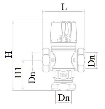 Клапан термостатический OR 0518.3 1/2″ Ду15 Ру10 смесительный, ручное регулирование, внутренняя резьба, корпус - латунь