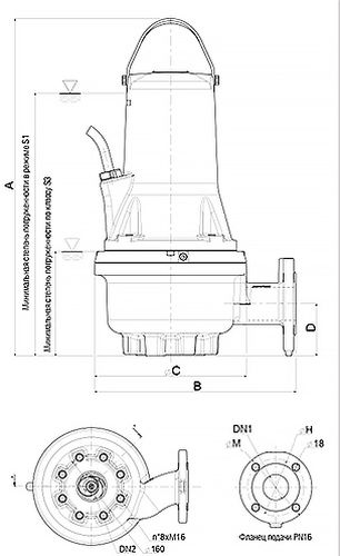 Насос канализационный DAB FKV вихревое рабочее колесо, диаметр выходного отверстия - 80 мм, номинальная мощность - 15 кВx10, 4-х контактный, трехфазный, частоста напряжения-5 Гц, степень натяжения-400D