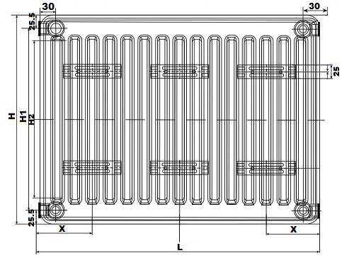 Радиатор Oasis Pro PN 21-4-26 400x2600 мм настенный, панельный, присоединение резьбовое - 1/2