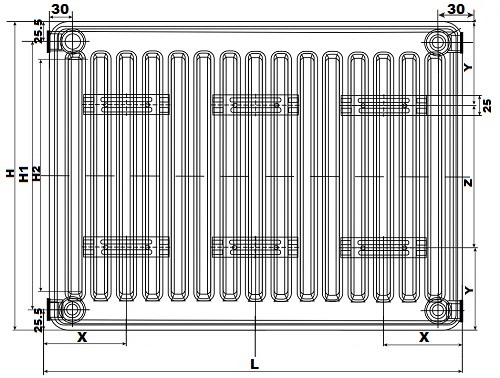 Радиатор Oasis Pro PN 21-3-16 300x1600 мм настенный, панельный, присоединение резьбовое - 1/2