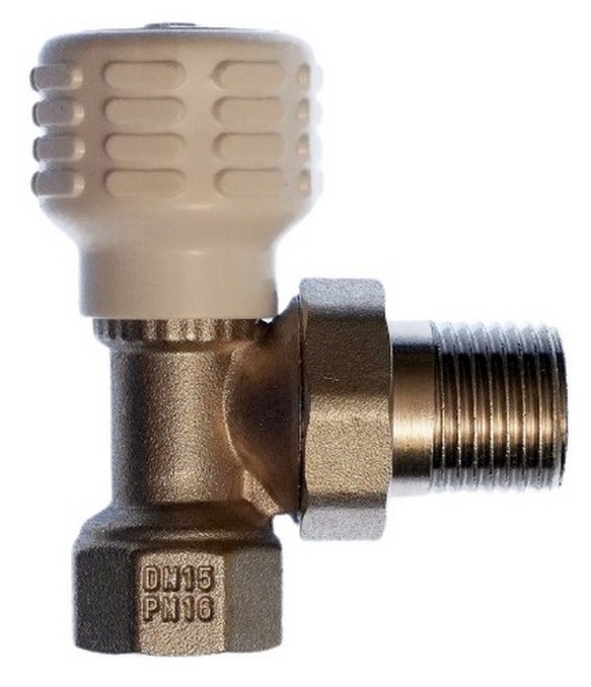 Клапан термостатический Пензапромарматура КРРУ 1/2″ Ду15 Ру16 угловой для радиаторов, ручное регулирование, внутренняя-наружная резьба, корпус - латунь