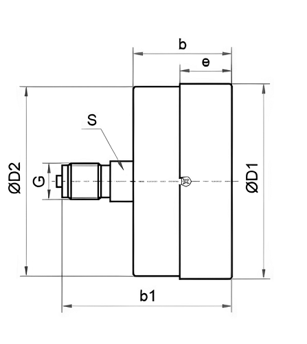 Манометр Росма ТМ-310Т.00 (0-4 MПа) G1/4 1.5 общетехнический 63 мм, осевое присоединение, 0-4 MПа, класс точности 1.5