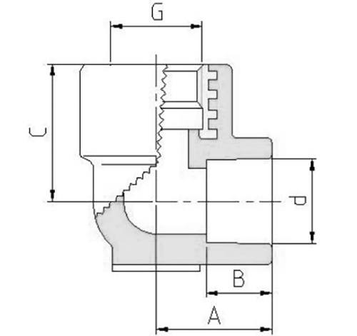 Водорозетка полипропиленовая PPR для смесителя Valtec VTp.754.0 Дн20х1/2″ Ру25 с внутренней резьбой