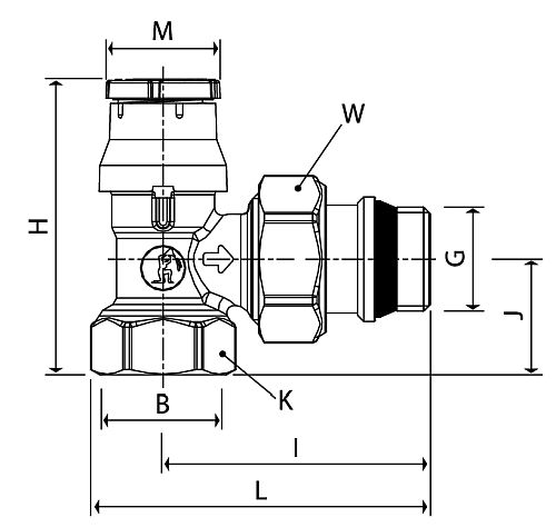 Клапан термостатический Giacomini R401PTG 3/8