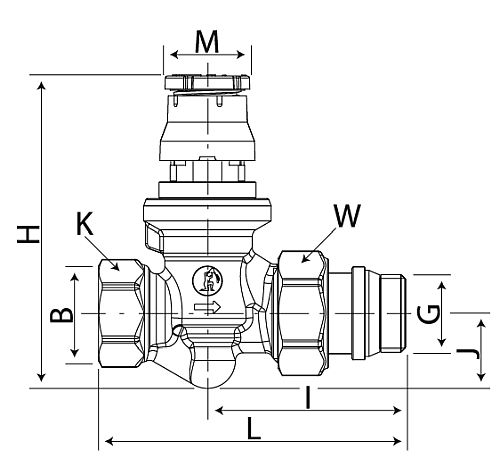 Клапан термостатический Giacomini R402DB 3/8