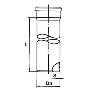 Труба наружная канализационная Дн200 (5.2 мм) длиной 2 метра Политэк из полипропилена