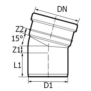 Отвод полипропиленовый 15° Дн110 Политэк для внутренней канализации