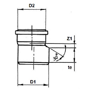 Переход эксцентрический (патрубок переходный) Дн40 40x32 Политэк для внутренней канализации из полипропилена