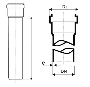 Труба внутренняя канализационная Дн50 (1.8 мм) длиной 1,5 метра Саратовпластика из полипропилена