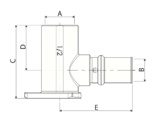 Водорозетка APE AP154 Дн20х1/2″ Ру16, пресс / внутренняя резьба, латунная, для металлопластиковых труб
