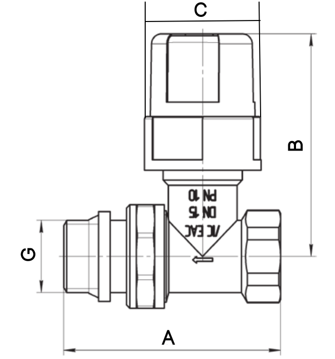 Клапан термостатический для радиатора AQUALINK прямой 3/4″ Ду20 Ру10