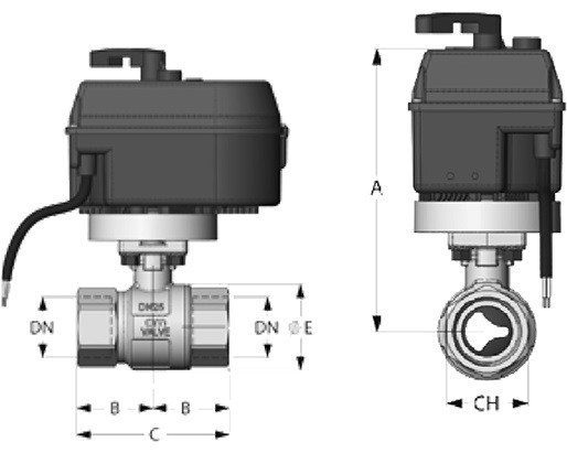 Клапан запорно-регулирующий Cimberio CIM 690 1″ Ду25 Ру16 автоматический двухходовой латунный, внутренняя/внутренняя резьба, с электроприводом UNIMOD 24 В