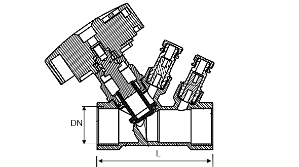 Клапан балансировочный латунный DN.ru КБЛР-050-16 2ʺ Ду50 Ру16, L=118 мм, муфтовый