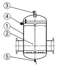 Сепаратор воздуха Гранэйр Тип В Ду100 Ру10 фланцевый, корпус - углеродистая сталь