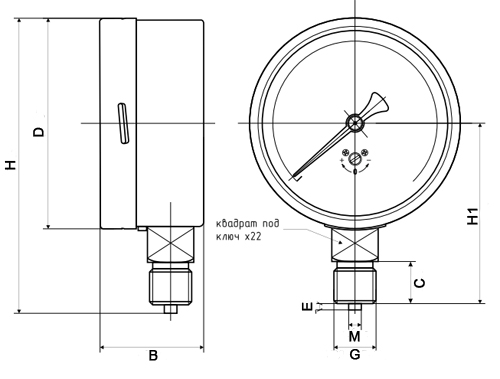 Манометры низкого давления ФИЗТЕХ НМПф 0-40 кПа IP54, 100 мм, радиальный штуцер