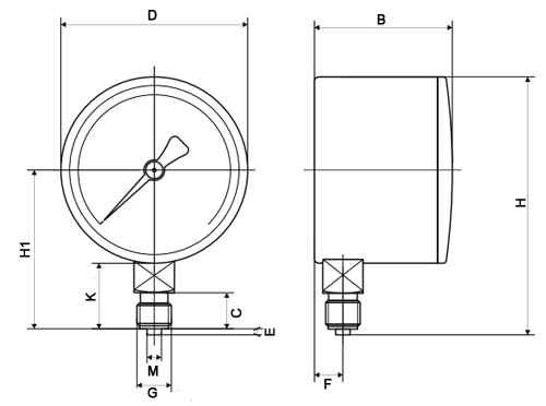Манометры низкого давления ФИЗТЕХ НМПф 0-40 кПа IP40, 63 мм, радиальный штуцер