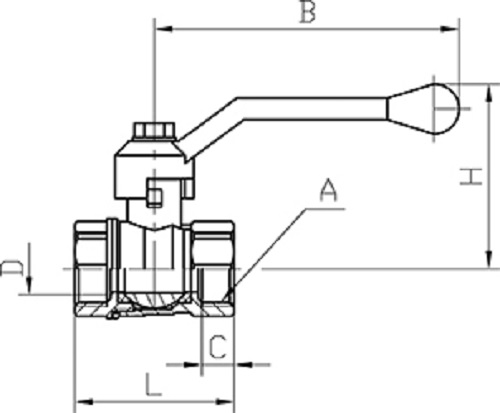 Кран шаровой ГАЛЛОП Стандарт 220 газ 1/2″ Ду15 Py40 ВР-ВР полнопроходной, управление ручка-рычаг, корпус - латунь