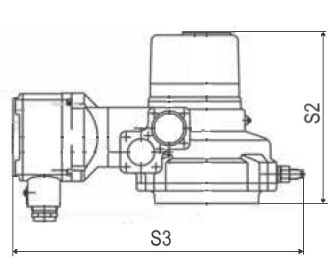 Эскиз Однооборотный взрывозащищенный электропривод ГЗ-ОФВ-1600/15 380В
