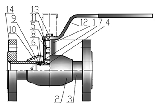 Кран шаровый КВО-АРМ серия 12 Ду200 Ру25 фланцевый цельносварной, полный проход, управление ручка-рычаг, корпус – углеродистая сталь