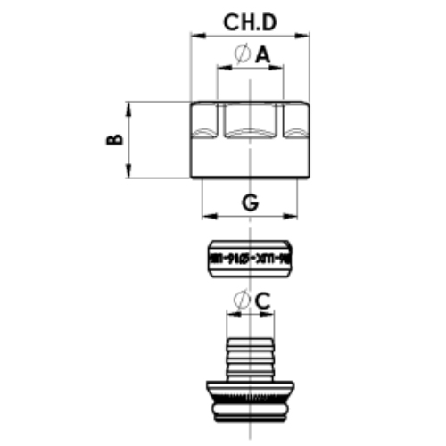 Соединитель компрессионный LUXOR TP 98 Ду18х2 для пластиковых труб, евроконус-резьба 3/4″