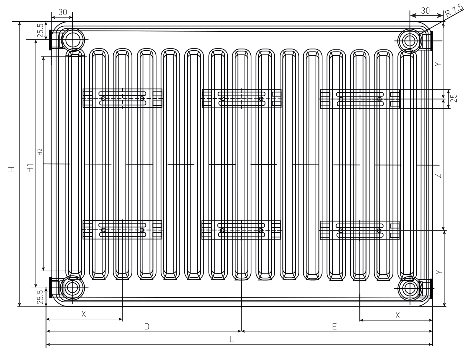 Радиатор стальной панельный Oasis Pro 11-4 PN 400х700 мм настенный, присоединение резьбовое - 1/2″, подключение - нижнее, белый