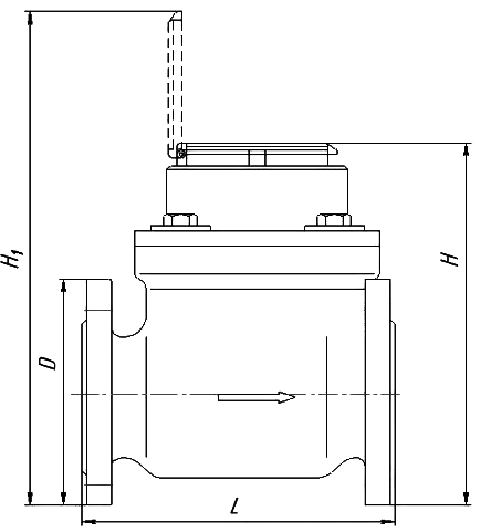 Счетчик холодной воды турбинный Декаст СТВХ-150 ДГ1 Ду150 Ру16 фланцевый, импульсный, до 50°С, L=300 мм