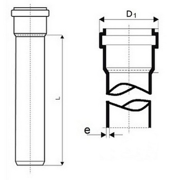 Трубы полипропиленовые ПП Политэк Дн50x1.8мм, длиной 0.25-2м, для бесшумной канализации