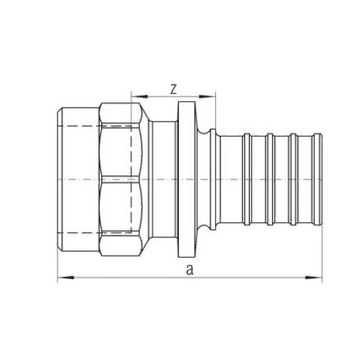 Переходник аксиальный Rehau Rautitan RX+ Дн25x1″ Ру10 для труб из сшитого полиэтилена с внутренней резьбой, корпус- бронза