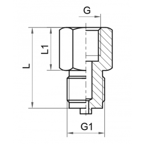 Переходник для манометра Росма Py600, нержавеющая сталь, внутренняя/наружная резьба G1/2″–M12x1.5