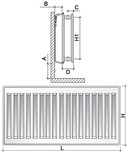 Радиатор панельный стальной Royal Thermo HYGIENE H20-400-900 Noir Sable, боковое подключение, универсальное