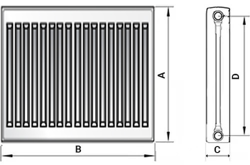 Радиатор панельный Royal Thermo COMPACT C11 1.674 кВт настенный, высота - 500 мм, длина 1400 мм, количество панелей - 1, присоединение резьбовое - 1/2