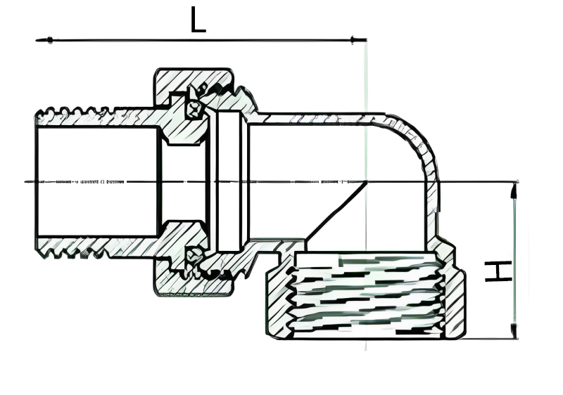 Соединитель SANTECHSYSTEMS 1 1/4″ Ду32 прямой разъемное соединение американка внутренняя-наружная резьба, уплотнение - круглая прокладка O-ring, корпус – латунь, покрытие-никель
