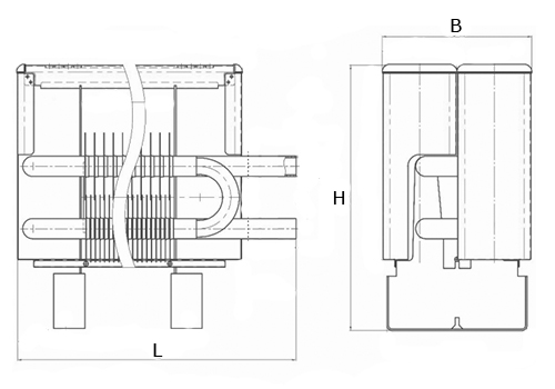 Конвекторы напольные проходные Сантехпром Стиль КПНК 20 П (А01) резьба левая 0.65-2.65КВТ боковое подключение стальные