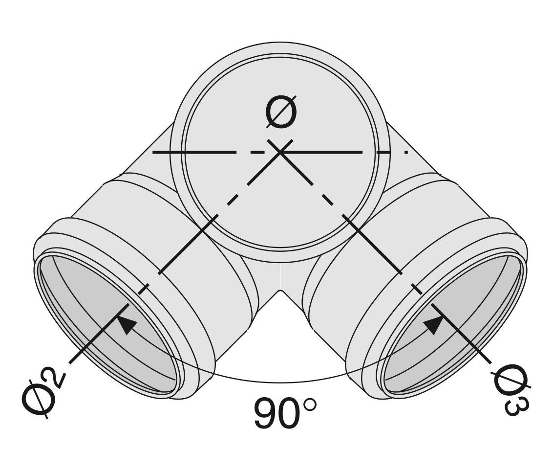 Крестовина полипропиленовая двухплоскостная SINIKON Комфорт Плюс 110x110x110 87° бесшумная для внутренней канализации