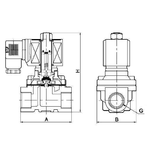 Клапан электромагнитный Smart SM-5563S 1″ Ду25 Ру10 прямого действия, нормально закрытый, корпус - нержавеющая сталь, мембрана - FKM, DC 12v