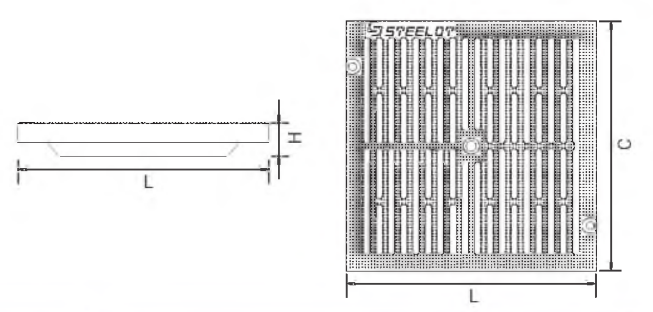 Решетки СТИЛОТ SteeStart А15 300х300 мм, класс нагрузки А15, для дождеприемника, сталь штампованная