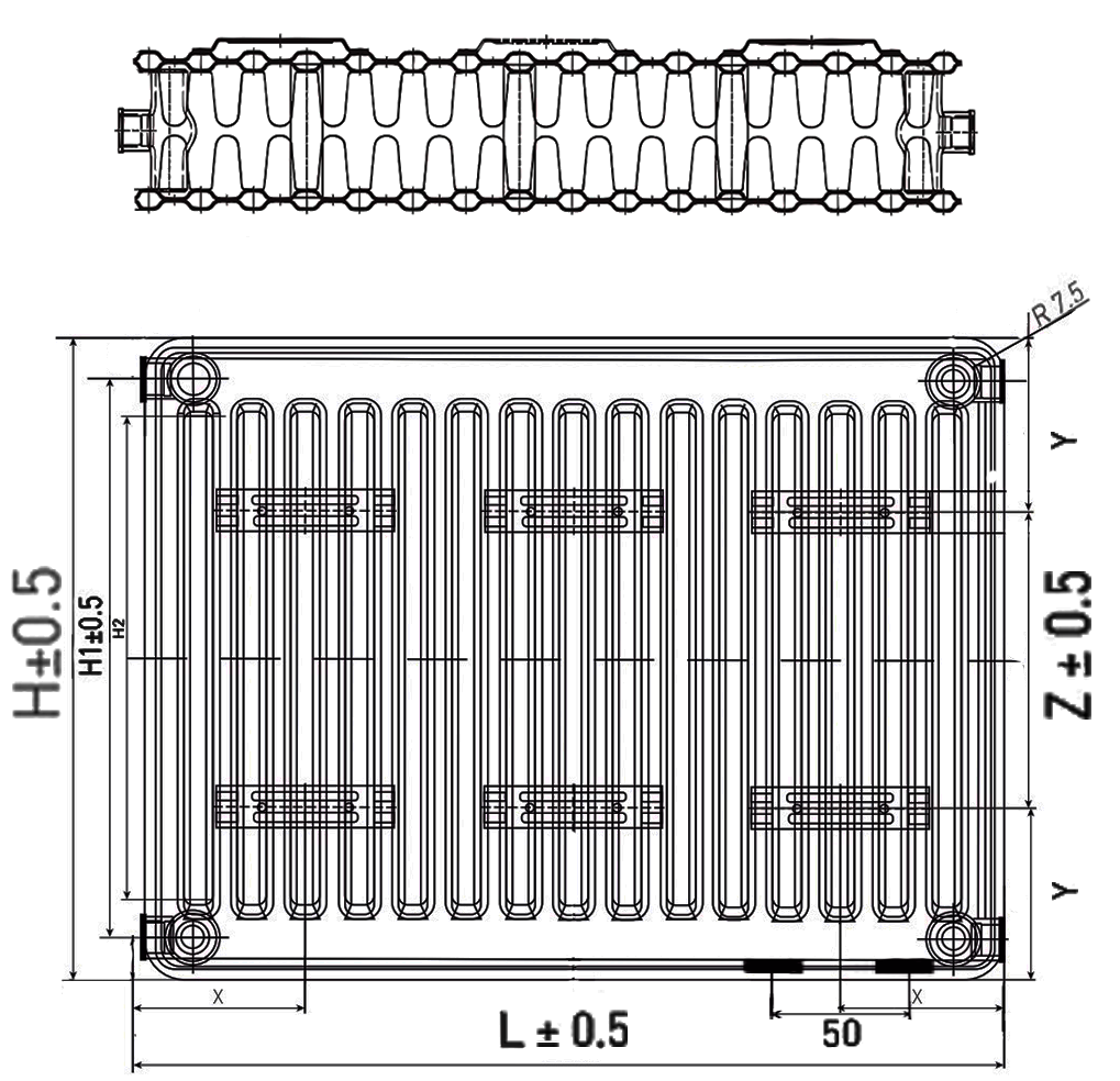 Радиатор стальной панельный STI Ventil Compact 22-500-1200