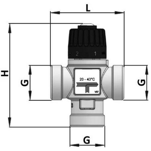 Клапан термостатический терморегулятора STOUT SVM-0120 3/4″ НР 20-43°С KV 1,6 для систем отопления и ГВС