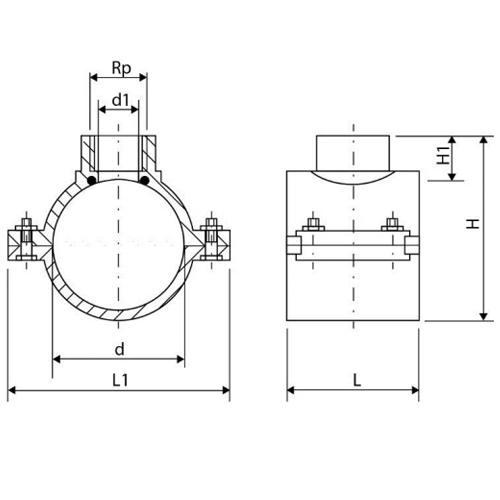 Седелки для полиэтиленовых труб ТПК-Аква Дн32-110х1/2-2″ Ру16 с внутренней резьбой и резьбовым выходом