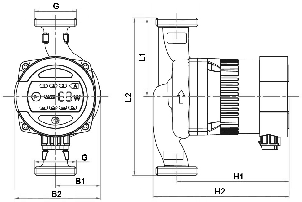 Насос циркуляционный одинарный с мокрым ротором для ГВС Unipump LPA 20-60 B Ру10 3х220-230В/50Гц