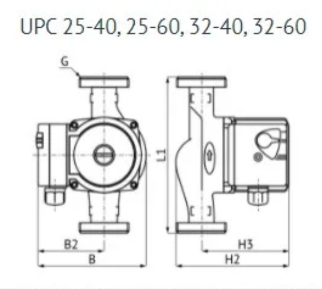 Насос циркуляционный с мокрым ротором Unipump UPC 32-40 180 Ру10 1x230В/50 Гц