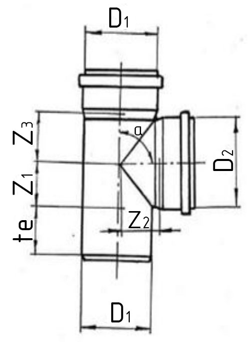 Тройник VALFEX PP-H Дн110х110 87° переходной для внутренней канализации
