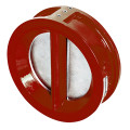 Клапан обратный пожарный Dendor DN100 тип 010С Ду100 Ру16  двустворчатый межфланцевый корпус чугун, створки н/ж сталь, цвет красный