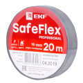 Изолента EKF SafeFlex ПВХ 0,15х19 мм, длина - 20 м, серо-стальная