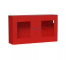 Щит пожарный НПК 700х300х1200 мм, закрытого типа, 2 двери - сетка, навесной, красный